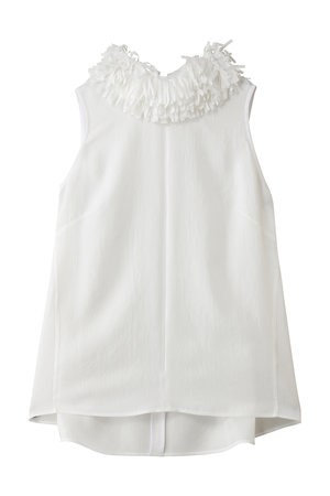 ジェイドット/j.のアセテートツイル フリルネックブラウス(110400/110401)