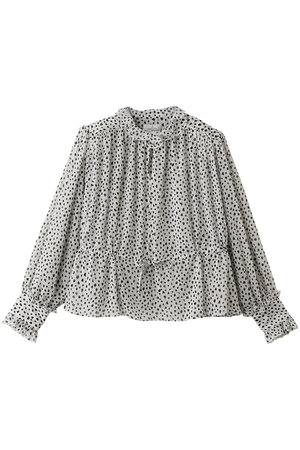 ジェイドット/j.のシフォンジョーゼット スタンドフリルブラウス(110400/110403)