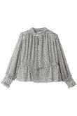 シフォンジョーゼット スタンドフリルブラウス