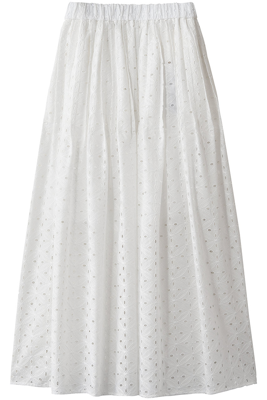 j. コットンレーススカート (ホワイト, L) ジェイドット ELLE SHOP