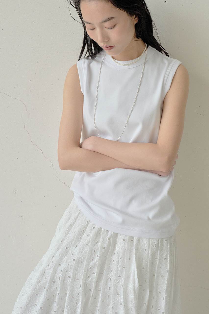j.(ジェイドット)｜コットンレーススカート/ホワイト の通販｜ELLESHOP