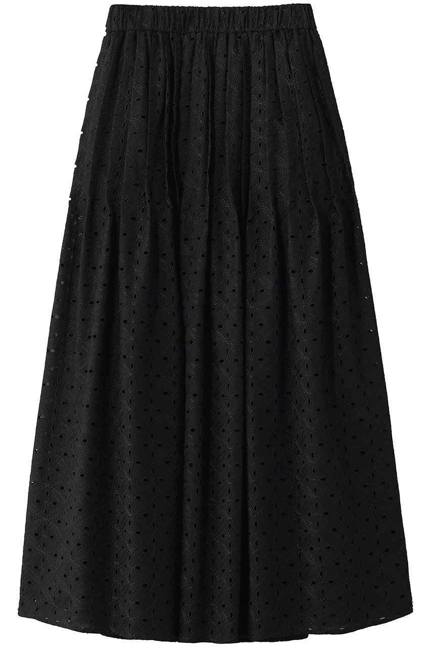 j. コットンレーススカート (ブラック, L) ジェイドット ELLE SHOP