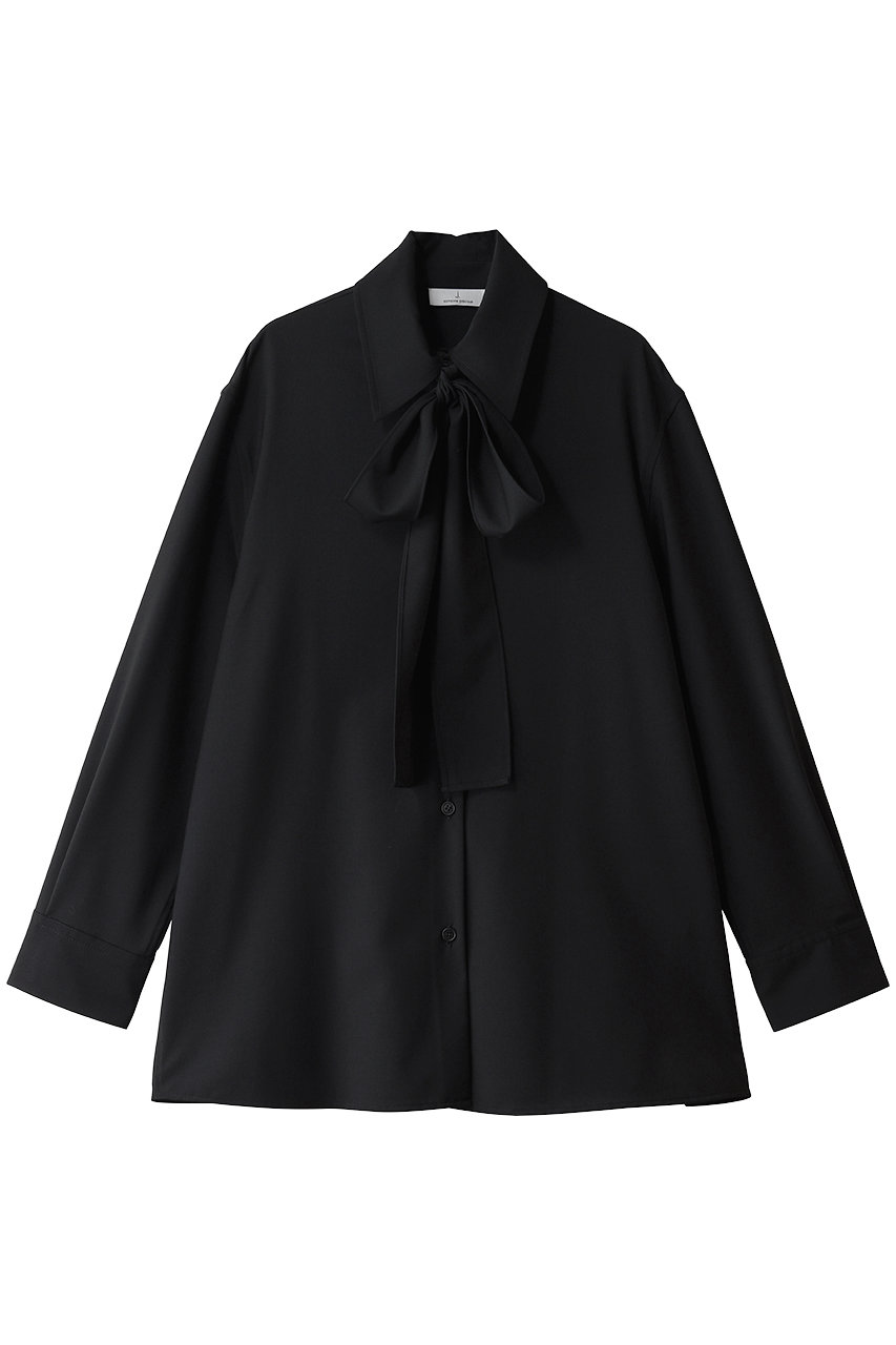 j. ドレーピーウール オーバーサイズシャツ (ブラック, L) ジェイドット ELLE SHOP