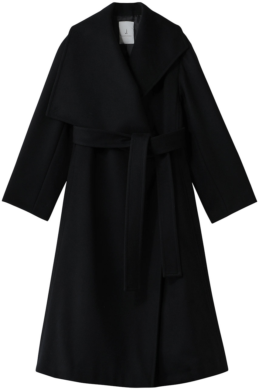 j. ウールビーバー ショールコート (ブラック, M) ジェイドット ELLE SHOP