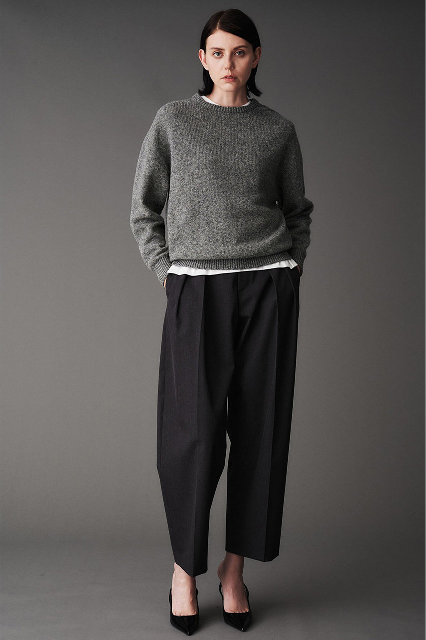 AUBRIOT / ニット・セーター(薄手)/2/ウール/PUP/無地 AUBRIOT(オブリオ)｜イタリアンウール セーター/ダークグレー の通販