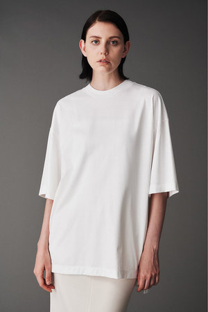 オブリオ/AUBRIOTのコットン天竺 ボクシーTシャツ