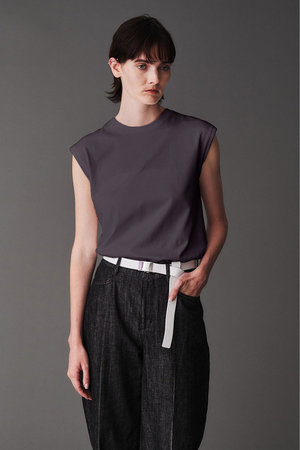 オブリオ/AUBRIOTのコットン天竺 フレンチスリーブTシャツ(110100/110102)