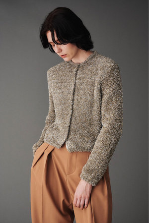 オブリオ/AUBRIOTのシャギーヤーン クルーネックカーディガン(110300/110303)