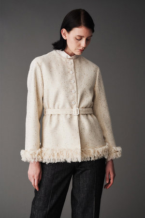 オブリオ/AUBRIOTのラメジャガード ノーカラージャケット(110800/110801)