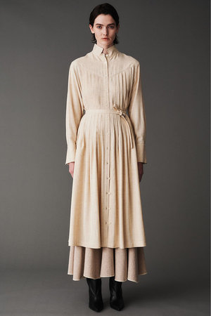 オブリオ/AUBRIOTのビスコースシルクネップ シャツドレス(110500/110503)