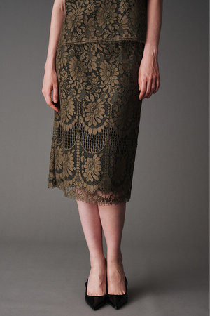 オブリオ/AUBRIOTのリッチアンティークレース スカート