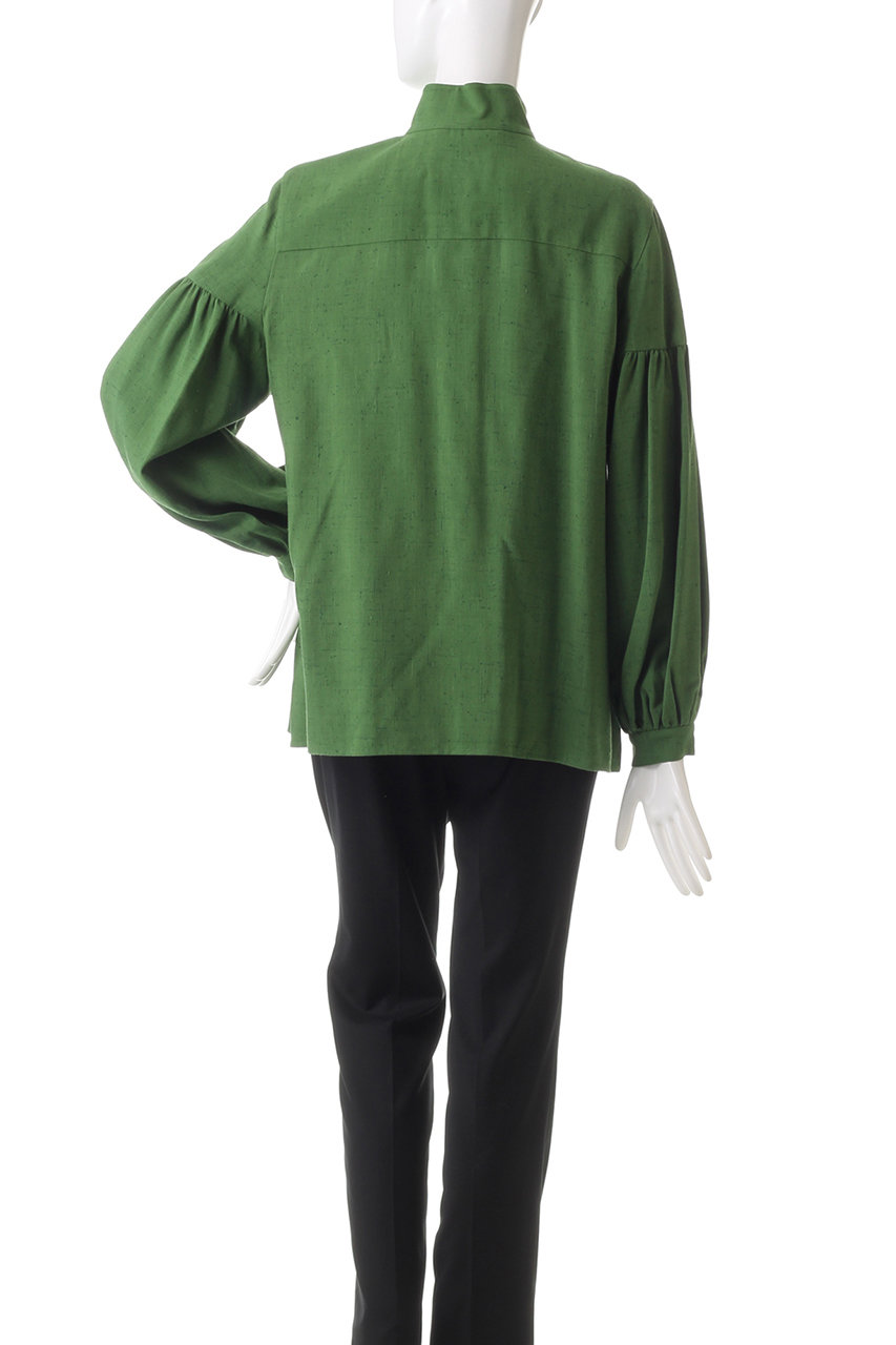 AUBRIOT(オブリオ)｜ビスコースシルクネップ シャツブラウス/モス