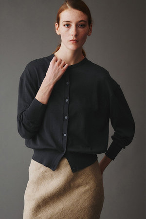 オブリオ/AUBRIOTのコットンシルク クルーネックカーディガン(110300/110303)