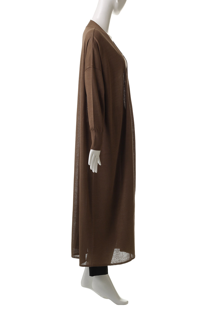 美品 AP ATUDIO コットン シルク ロング カーディガン 羽織り 黒 DRESS HERSELF/シルクコットンロングカーディガン -トレンチより