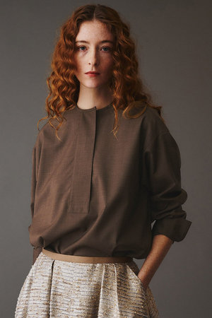 オブリオ/AUBRIOTのウーステッド プルオーバーシャツ(110400/110403)