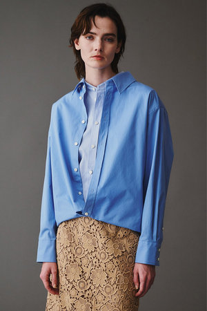 オブリオ/AUBRIOTのバイカラーレイヤードシャツ(110400/110403)