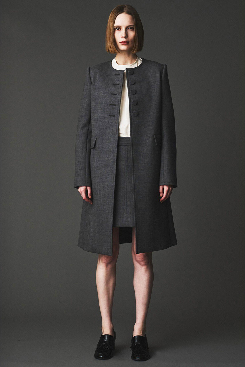 AUBRIOT(オブリオ)｜メリノウールコート/チャコールグレー の通販