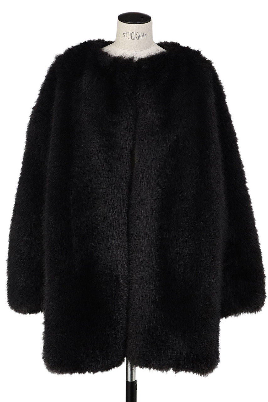 AUBRIOT(オブリオ)｜フェイクファー コート/チャコールグレー の通販