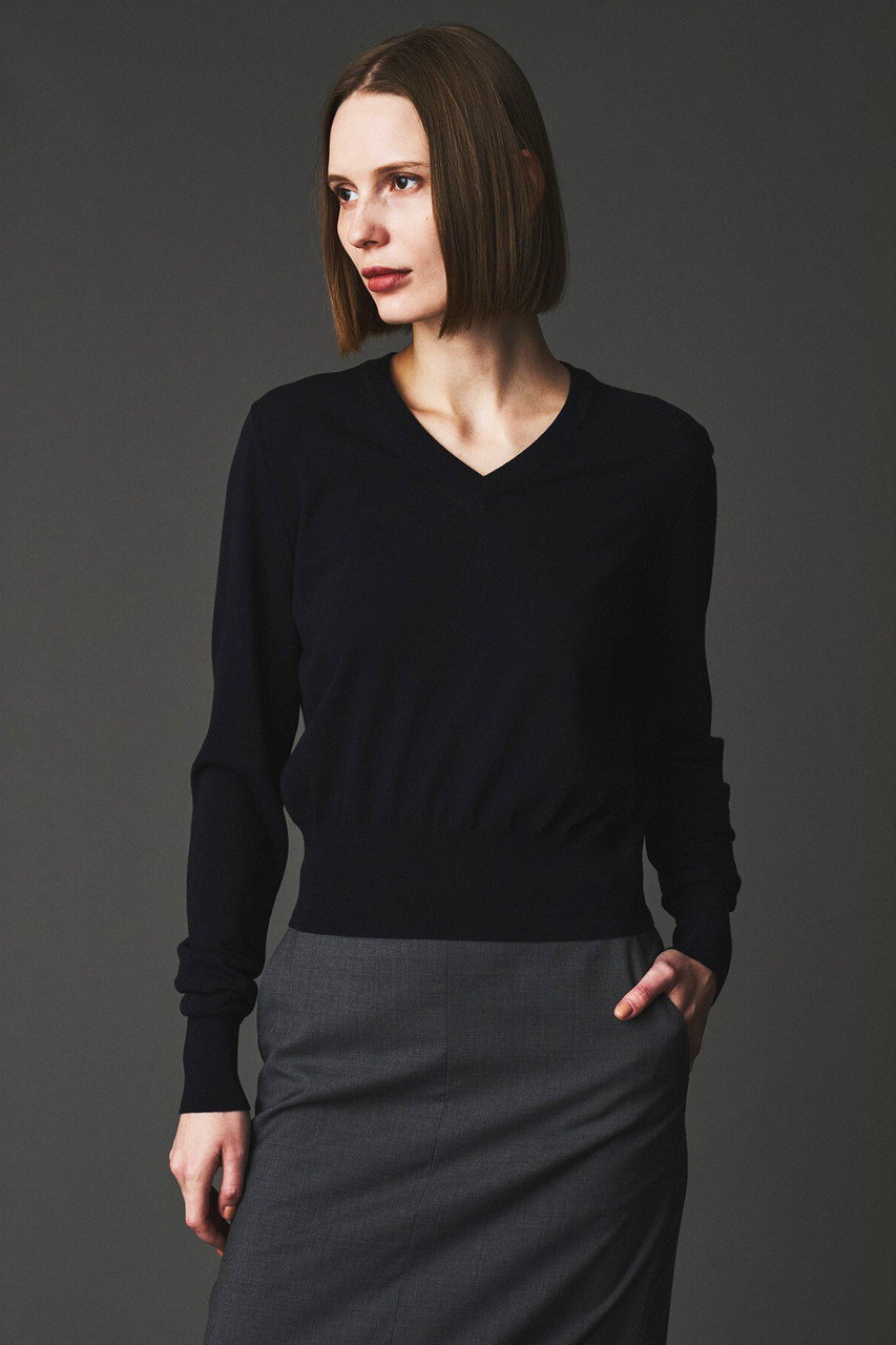 オブリオ/AUBRIOTのドライハイゲージ Vネックセーター(ネイビー/S5114451)