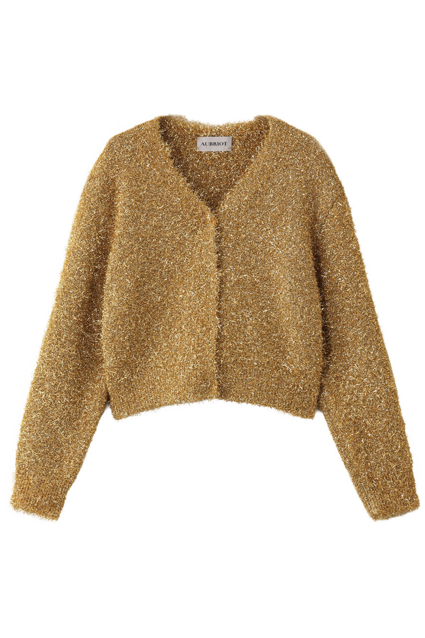 AUBRIOT フィルムラメカーディガン (ゴールド, 02) オブリオ ELLE SHOP
