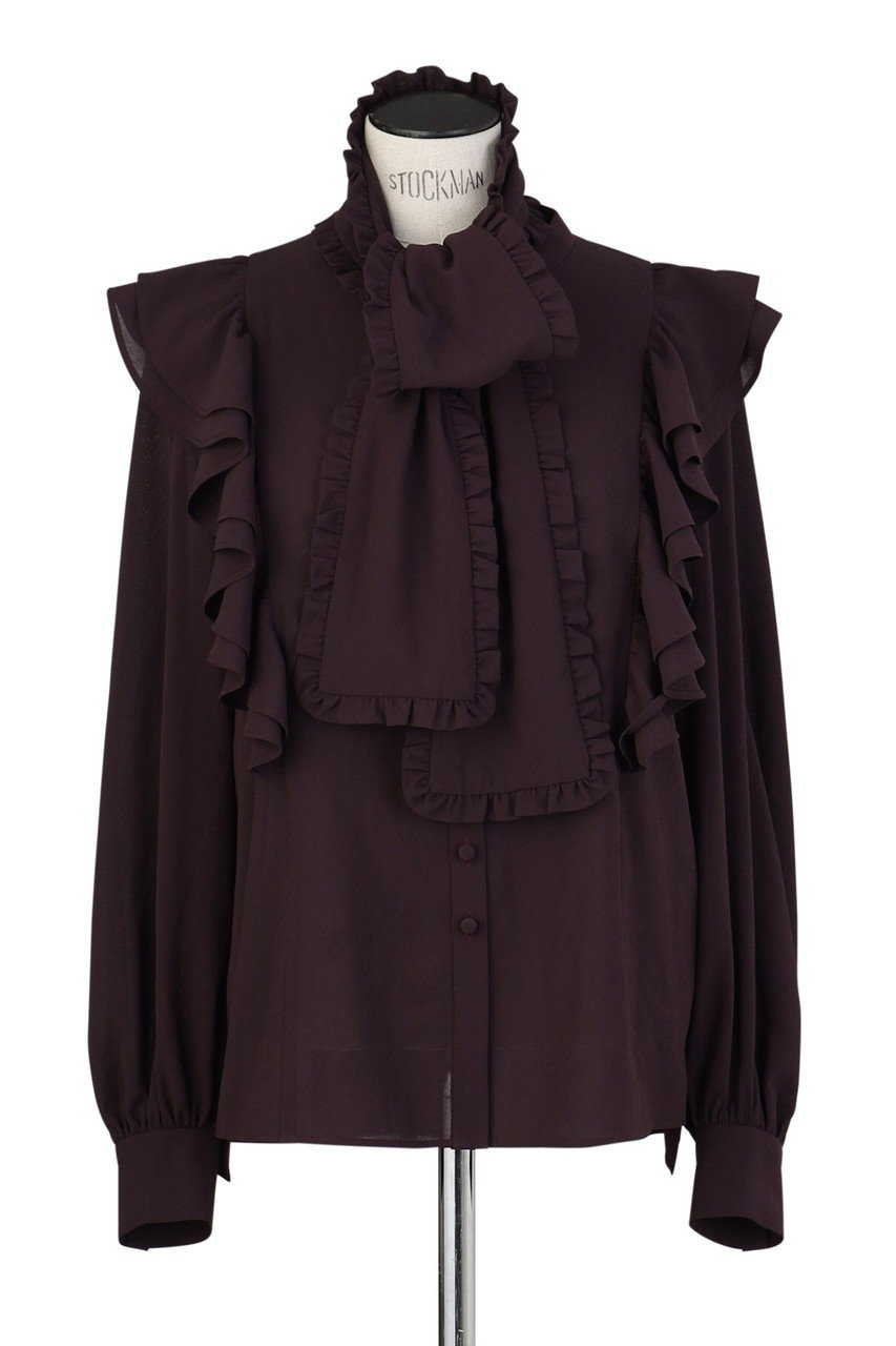 ラッフルボウブラウス