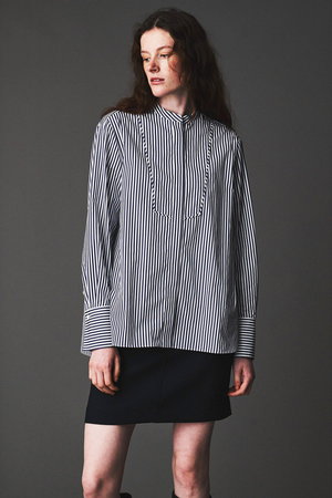 オブリオ/AUBRIOTのファインブロード ストライプシャツ(110400/110403)
