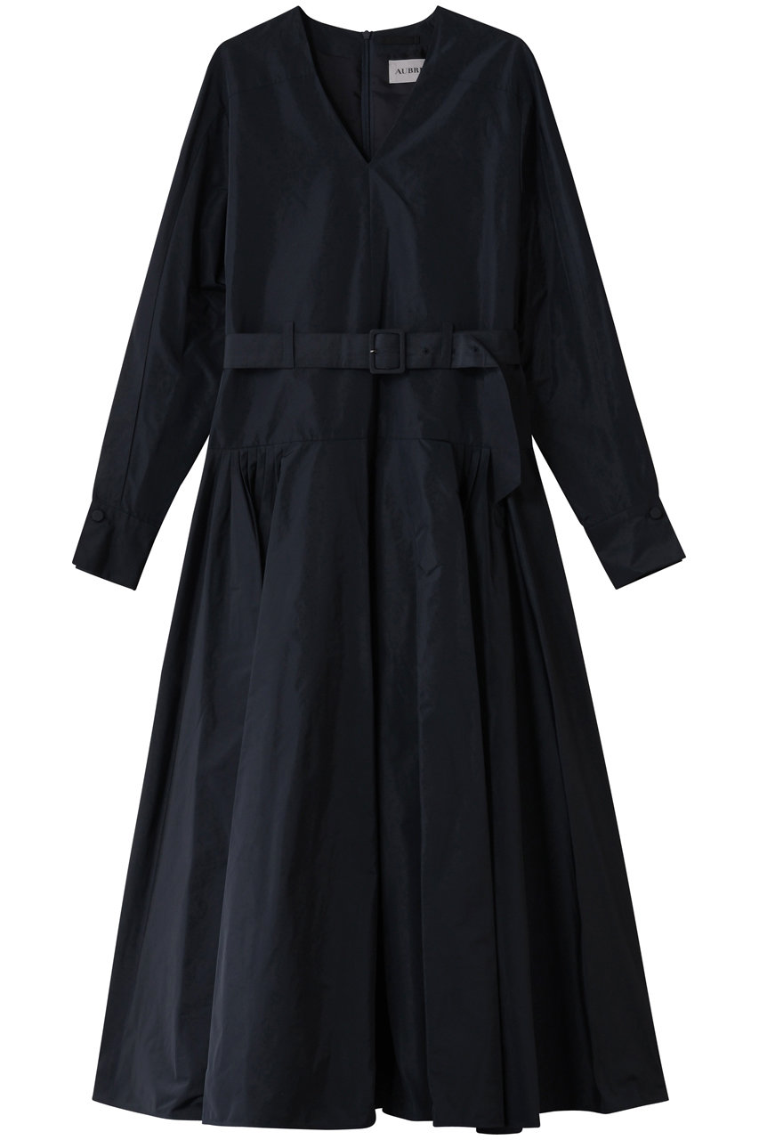 AUBRIOT メモリータフタ ワンピース (ネイビー, 02) オブリオ ELLE SHOP