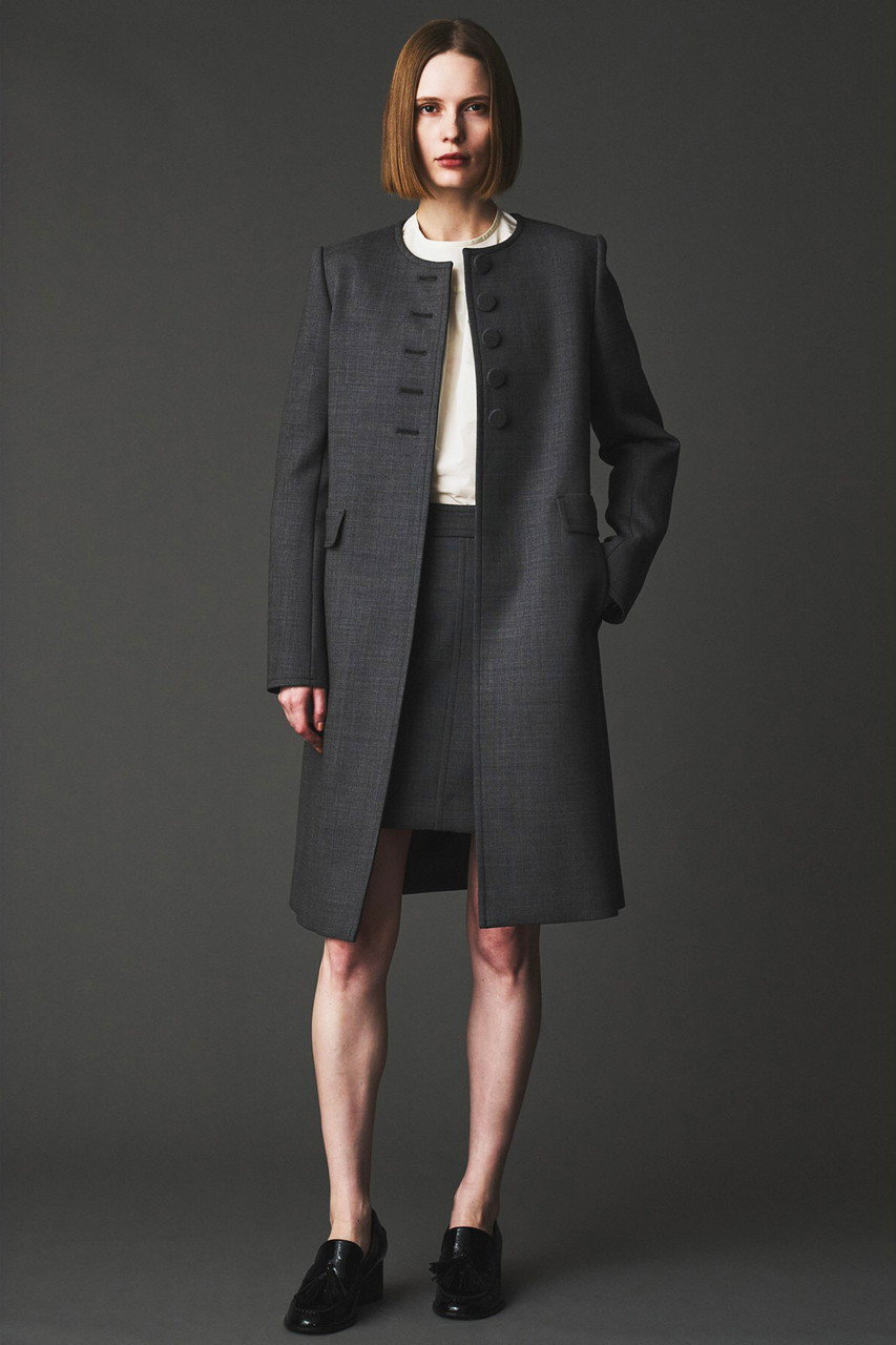 AUBRIOT(オブリオ)｜メリノウール ミニスカート/チャコールグレー の