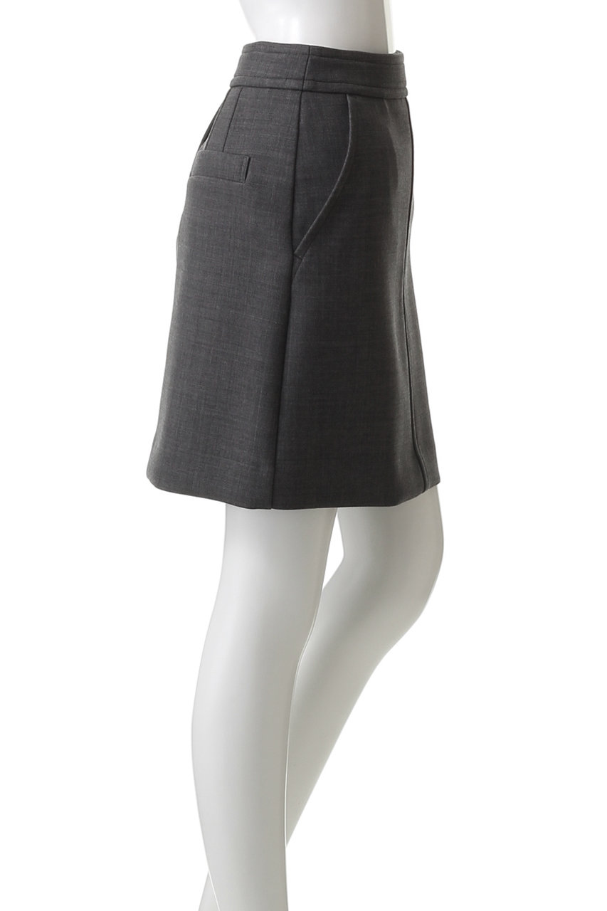 AUBRIOT(オブリオ)｜メリノウール ミニスカート/チャコールグレー の