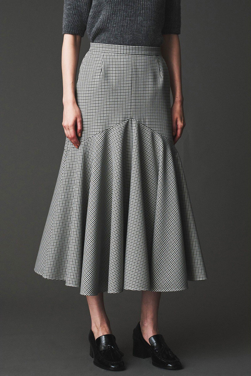 AUBRIOT チェックマーメイドスカート (チャコールグレー, 03) オブリオ ELLE SHOP