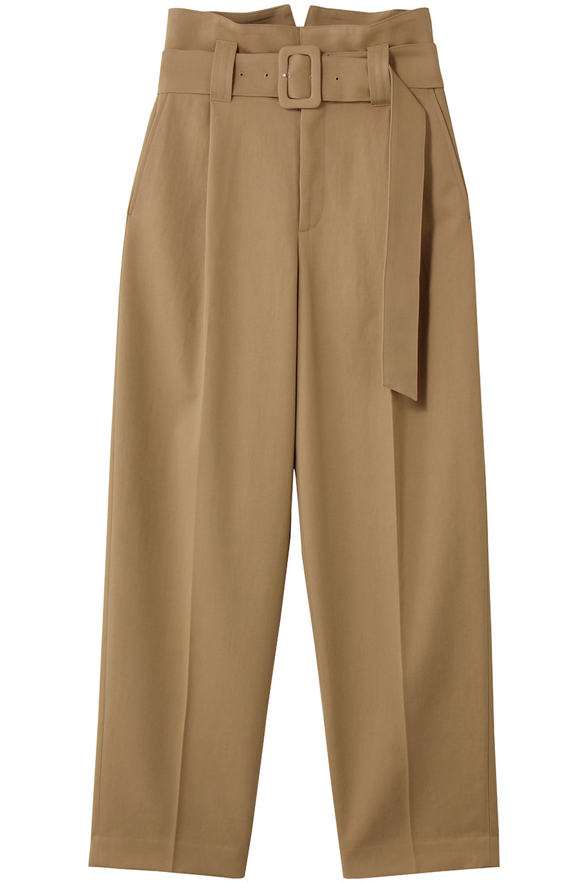 AUBRIOT ワイドレッグ テーパードパンツ (キャメルブラウン, 03) オブリオ ELLE SHOP