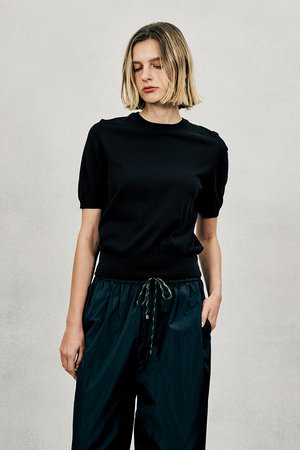 オブリオ/AUBRIOTのアイスファインコットンショートスリーブセーター(110300/110301)