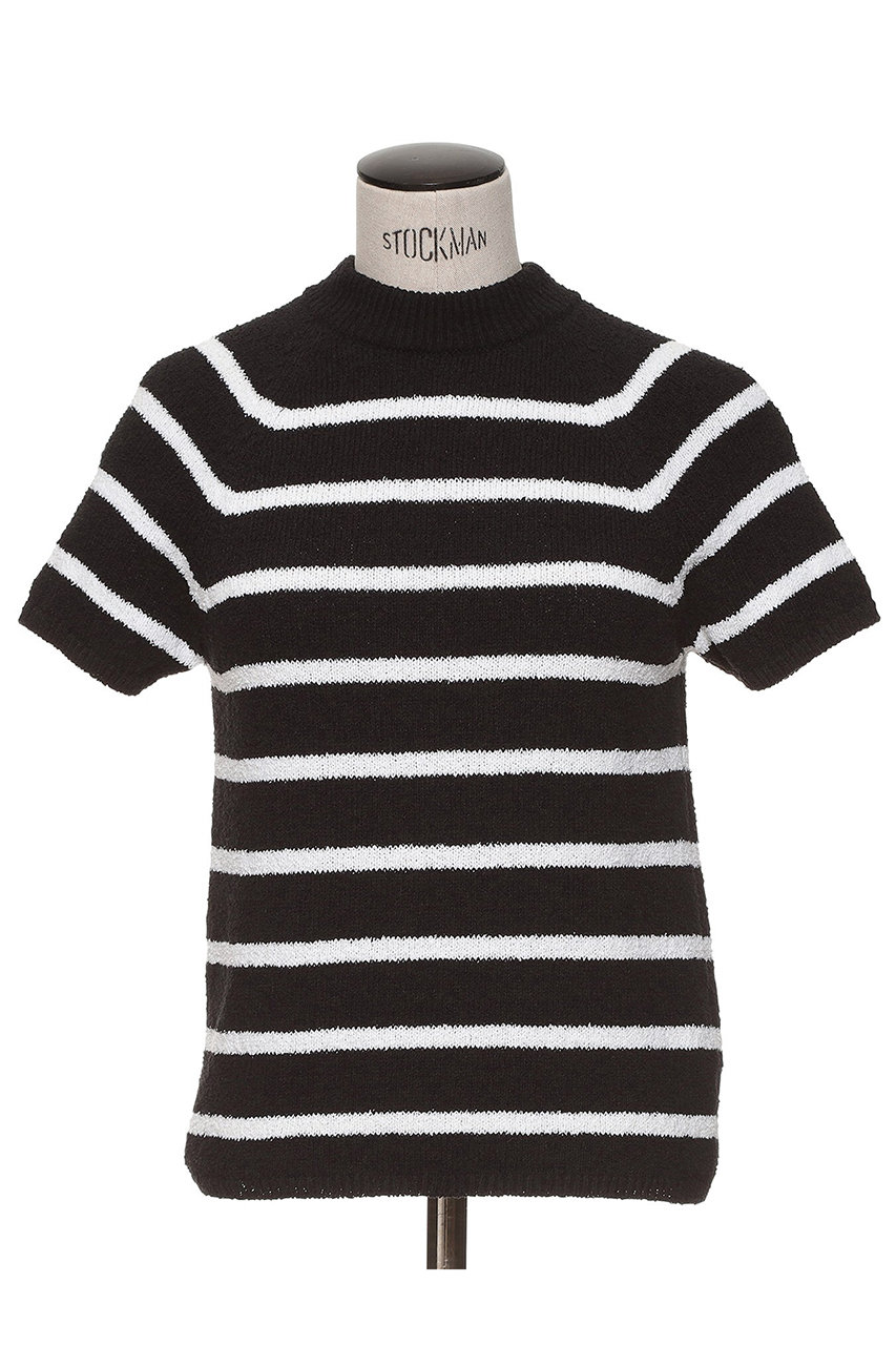 オブリオ/AUBRIOTのリーフコットンナイロンプルオーバーニット(ブラック2/S5115453)