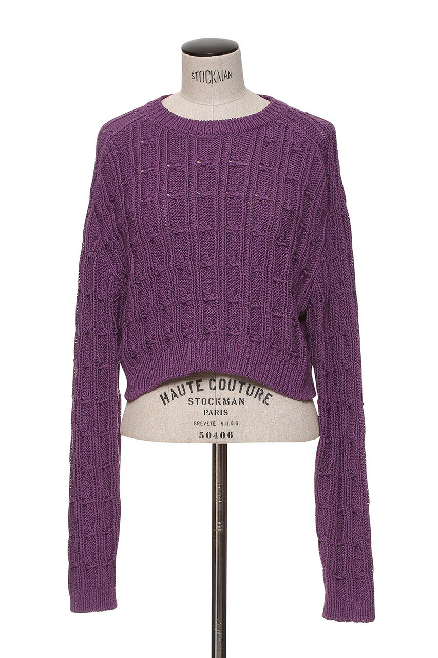 オブリオ/AUBRIOTのスフィンジコットンシルククルーネックニット(パープル/S5115454)