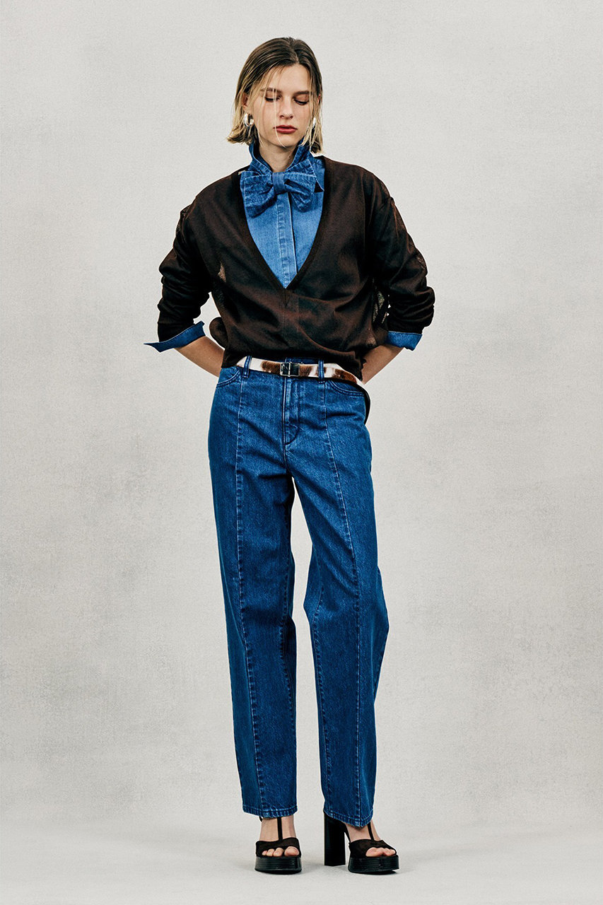 オブリオ/AUBRIOTのロージーコットンエステルVネックニット(ブラウン/S5115457)