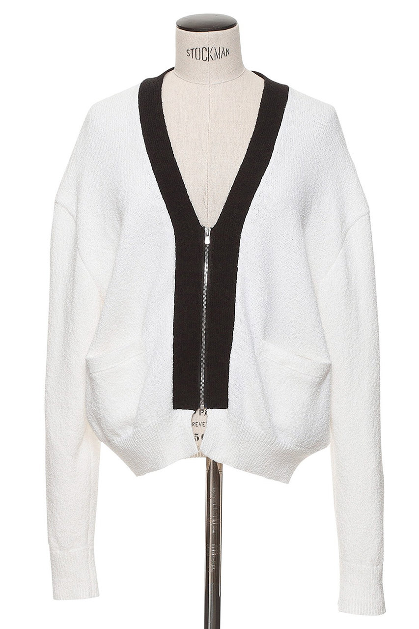 オブリオ/AUBRIOTのリーフコットンナイロンカーディガン(ホワイト/S5135453)