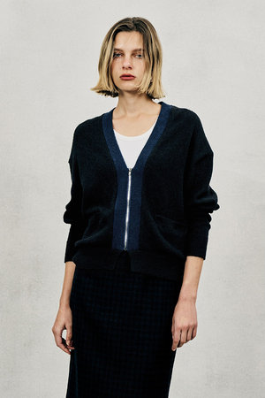 オブリオ/AUBRIOTのリーフコットンナイロンカーディガン(110300/110303)