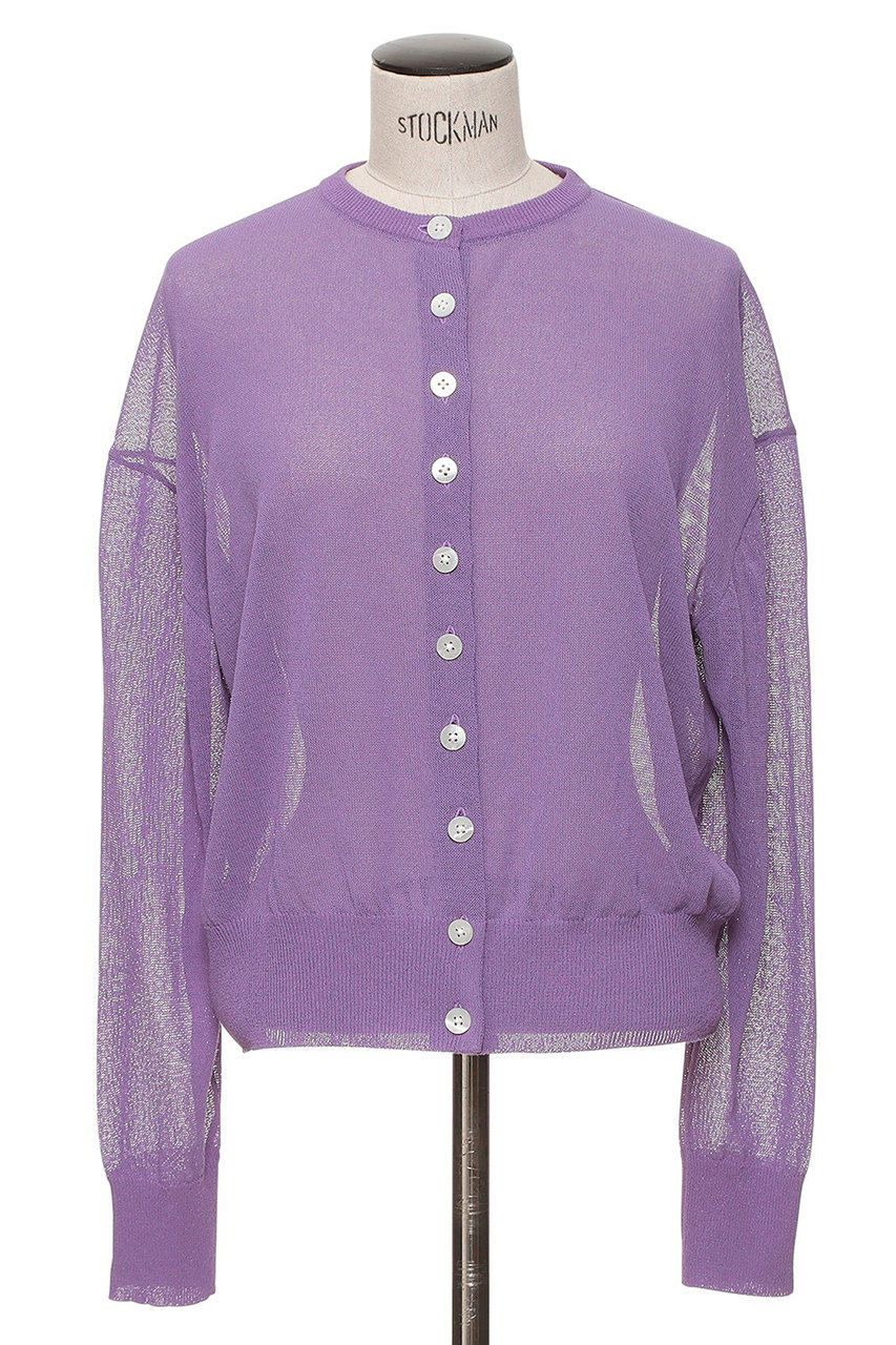 オブリオ/AUBRIOTのフレスコアバカクルーネックカーディガン(パープル/S5135455)