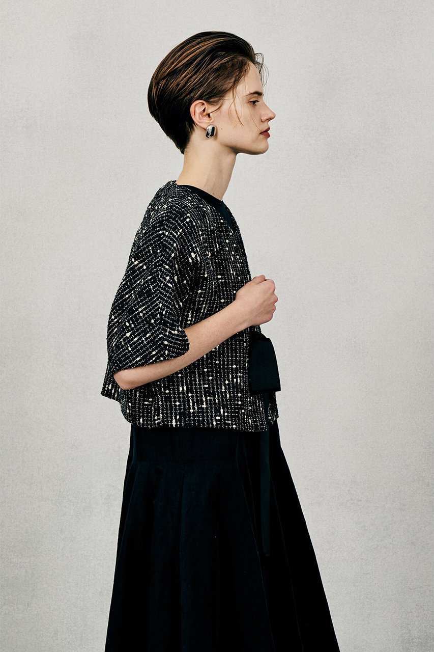 オブリオ/AUBRIOTのイタリアンサマーツイードジャケット(ブラック/S5145403)