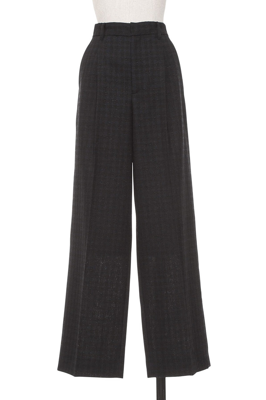 オブリオ/AUBRIOTのネップツイードギンガムワイドパンツ(ネイビー/S5165400)