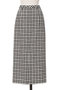 ネップツイードギンガムペンシルスカート オブリオ/AUBRIOT