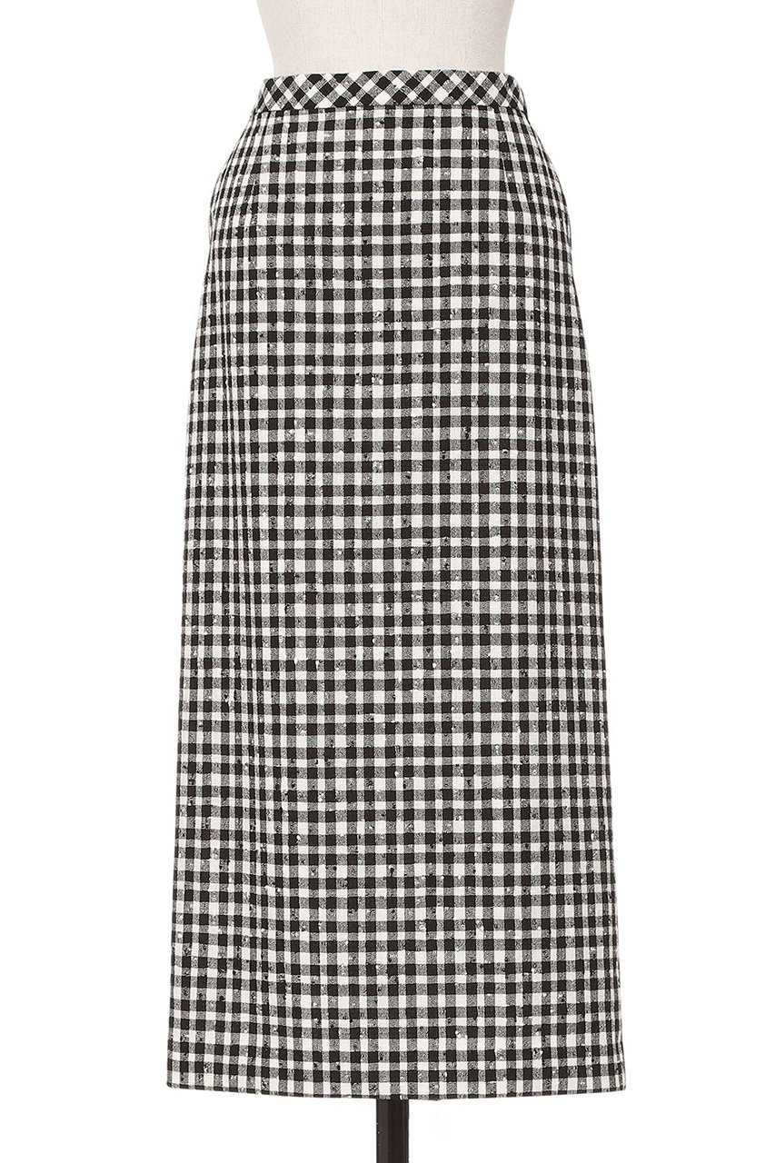 オブリオ/AUBRIOTのネップツイードギンガムペンシルスカート(ブラック/S5175400)