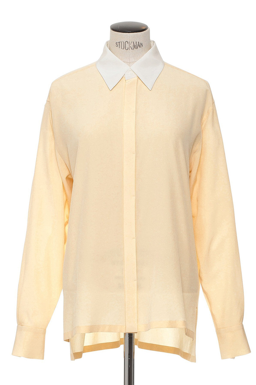 オブリオ/AUBRIOTのシルクデシンクレリックシャツ(イエロー/S5185401)