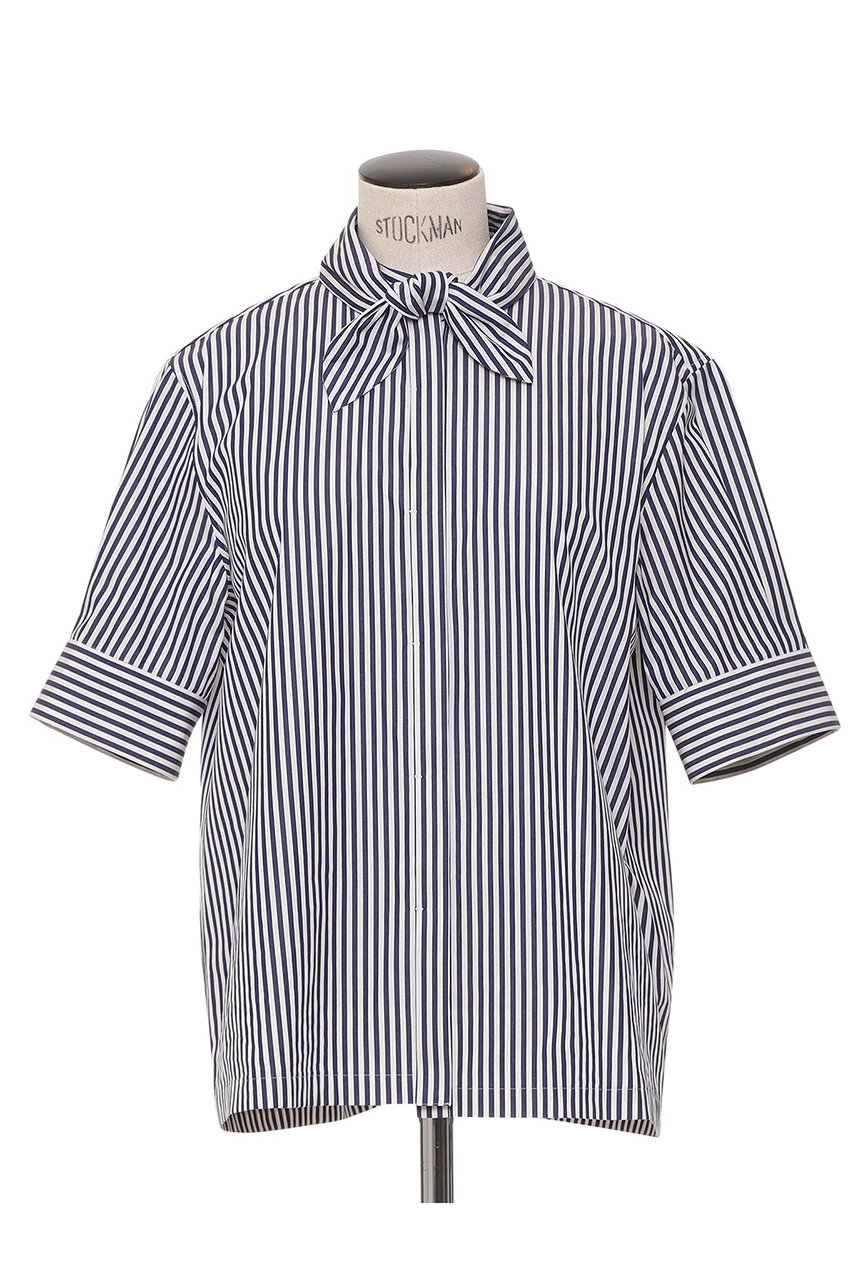 オブリオ/AUBRIOTのコットンポプリンシャツ(ブルー/S5185402)