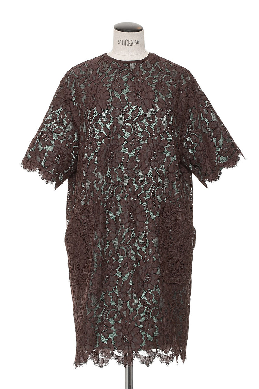 オブリオ/AUBRIOTのフレンチリバーレースサックドレス(ブラウン/S5185406)