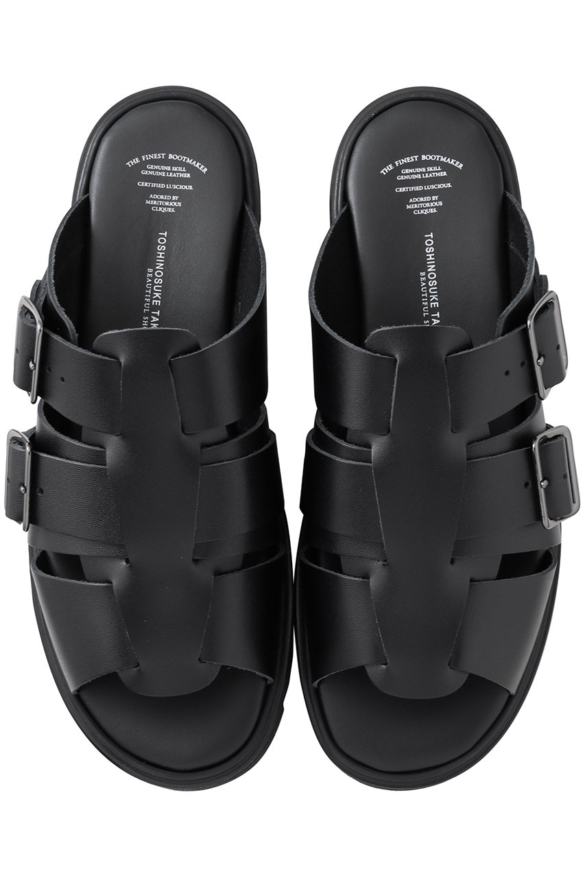 BEAUTIFUL SHOES☆GURKHA SANDALS☆ブラック☆24cm BEAUTIFUL SHOES ステアレザー ビブラムソール グルカ スライド