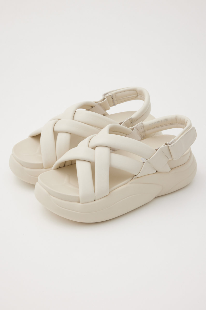 STACCATO パッドマフットベッドサンダル (ホワイト, 24.5cm) スタッカート ELLE SHOP STACCATO パッドマフットベッドサンダル (ホワイト, 24.5cm) スタッカート ELLE SHOP