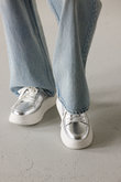 美品 STACCATO スタッカート 厚底 スニーカー シルバー レディース 中古・古着通販】STACCATO (スタッカート) セイバー ハイテク