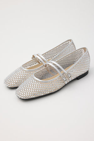 スタッカート/STACCATOのクリスタルメッシュベルトフラット(130400/130401)