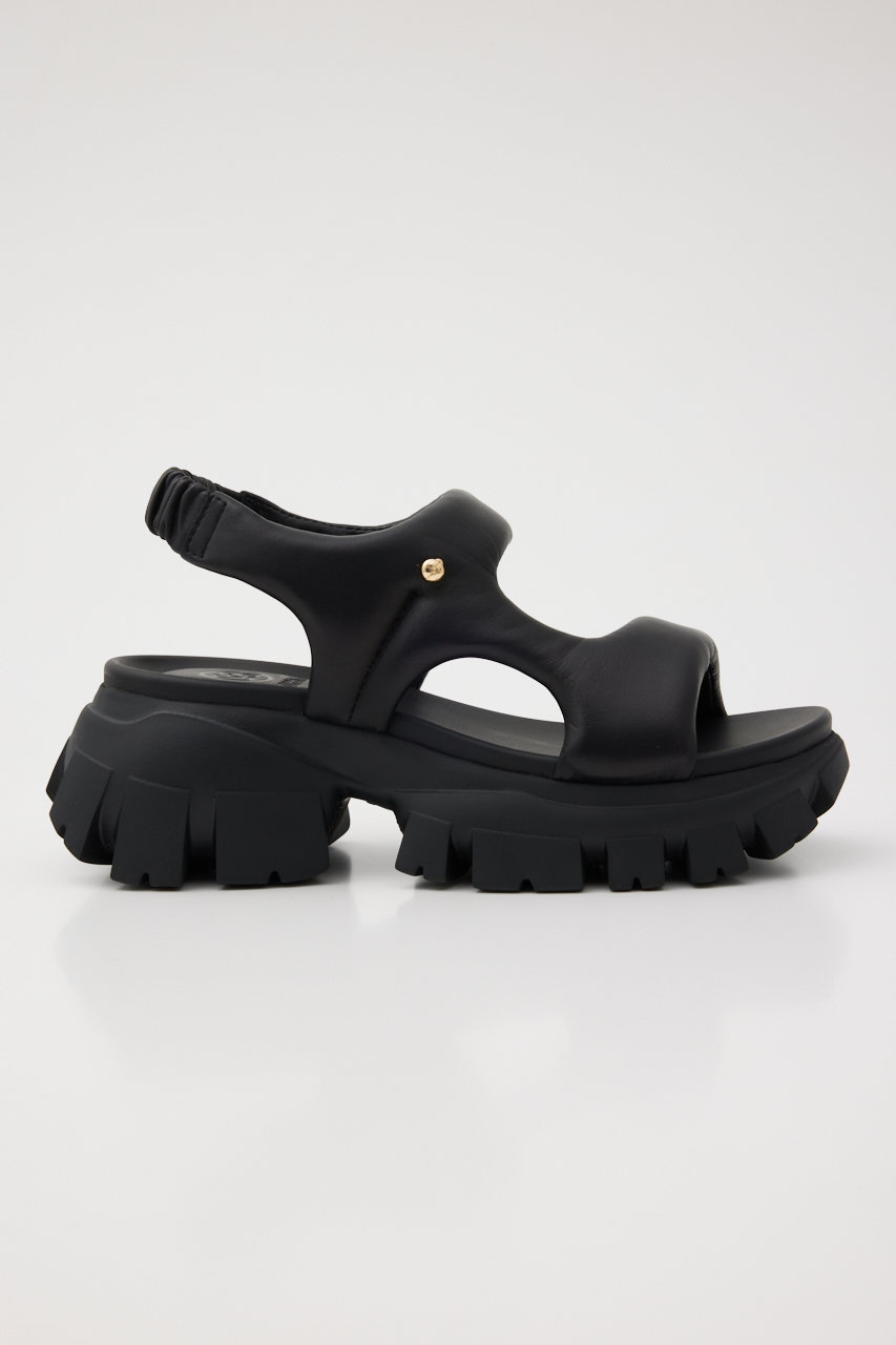 美品 匿名 STACCATO スタッカート サンダル ブラック 23 厚底 STACCATO(スタッカート)｜パテッドラギッドソールサンダル